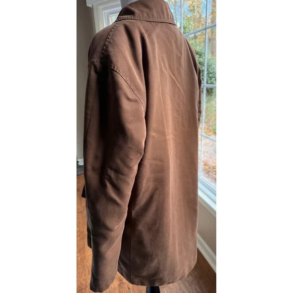 Jones New York Women Double Breasted Brown Cotton Blend Trench Coat Size Medium - Picture 5 of 8